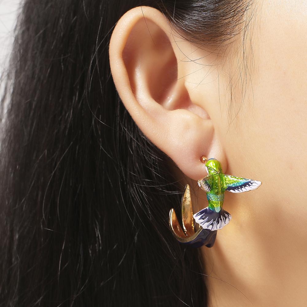 Creative Cute Hummingbird Shape Drop Earrings