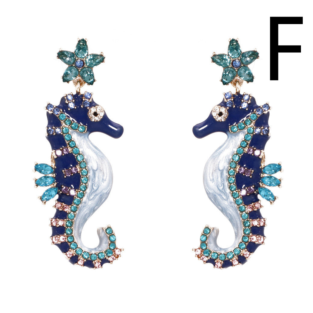 Butterfly Earrings Seahorse Hummingbird Rainbow Fashion Female Jewelry