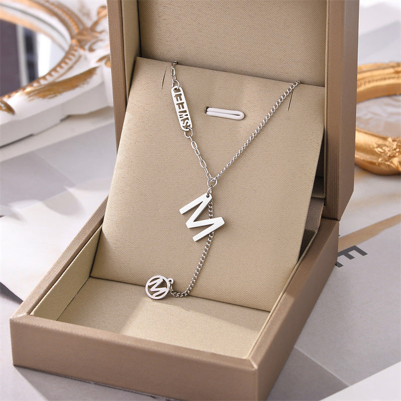 2023 Explosion Models Titanium Steel Necklace Female Does Not Lose Colour Jewelry Fashion Personality White Europe And The United States Jewelry Jewellery