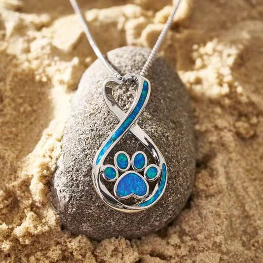 Love Paw Necklace Personalised Pet Dog Jewellery Footprint Pendant Necklace Paw Earrings